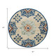 7' Beige And Blue Wool Medallion Hand Tufted Round Rug