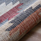2' X 3' Blue Gray And Tan Geometric Hand Woven Area Rug With Fringe