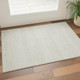3' X 5' Ivory And Beige Striped Washable Area Rug With UV Protection