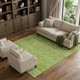 9' X 12' Lime Green And Ivory Striped Washable Area Rug With UV Protection