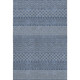 9' X 12' Navy Blue And Ivory Striped Washable Area Rug With UV Protection