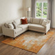 8' X 10' Orange And Ivory Abstract Washable Area Rug With UV Protection