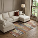 10' X 14' Rust Green And Gold Abstract Washable Area Rug With UV Protection
