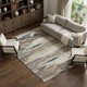 9' X 12' Taupe Beige And Brown Abstract Washable Area Rug With UV Protection