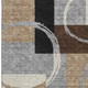 5' X 8' Pewter Gray And Black Geometric Washable Area Rug With UV Protection