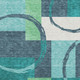 8' X 10' Teal Ivory And Green Geometric Washable Area Rug With UV Protection