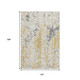 10' X 14' Gold Ivory And Gray Abstract Washable Area Rug With UV Protection