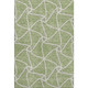 3' X 5' Artichoke Green And Ivory Geometric Washable Area Rug With UV Protection