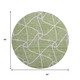 8' Artichoke Green And Ivory Geometric Washable Round Rug With UV Protection