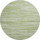 8' Artichoke Green And Ivory Striped Washable Round Rug With UV Protection