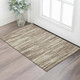 3' X 5' Brown And Beige Striped Washable Area Rug With UV Protection