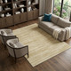 10' X 14' Gold And Beige Striped Washable Area Rug With UV Protection
