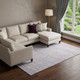 8' X 10' Lavender And Ivory Striped Washable Area Rug With UV Protection