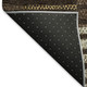 8' Chocolate Beige And Gold Striped Washable Round Rug With UV Protection