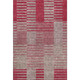 5' X 8' Burgundy And Gray Striped Washable Area Rug With UV Protection