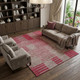 8' X 10' Burgundy And Gray Striped Washable Area Rug With UV Protection