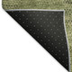 8' Coffee And Green Striped Washable Round Rug With UV Protection