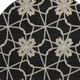 8' Black Khaki And Beige Geometric Washable Round Rug With UV Protection