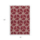 8' X 10' Burgundy And Gray Geometric Washable Area Rug With UV Protection