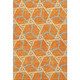 8' X 10' Orange Ivory And Blue Geometric Washable Area Rug With UV Protection