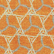 10' X 14' Orange Ivory And Blue Geometric Washable Area Rug With UV Protection