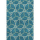 9' X 12' Teal Beige And Copper Geometric Washable Area Rug With UV Protection
