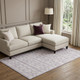 9' X 12' Lavender And Ivory Geometric Washable Area Rug With UV Protection