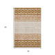 3' X 5' Rust And Ivory Geometric Washable Area Rug With UV Protection