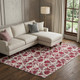 10' X 14' Burgundy Gray And Ivory Abstract Washable Area Rug With UV Protection