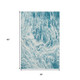3' X 5' Teal And Ivory Abstract Washable Area Rug With UV Protection