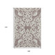 9' X 12' Taupe And Ivory Damask Washable Area Rug With UV Protection