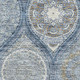 10' X 14' Navy Blue Ivory And Taupe Ogee Washable Area Rug With UV Protection