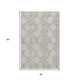 5' X 8' Taupe Beige And Ivory Ogee Washable Area Rug With UV Protection