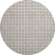 8' Taupe And Ivory Geometric Washable Round Rug With UV Protection