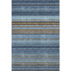 10' X 14' Navy Blue Brown And Taupe Striped Washable Area Rug With UV Protection