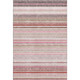 3' X 5' Pink Burgundy And Ivory Striped Washable Area Rug With UV Protection