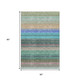 5' X 8' Sage Teal And Lavender Striped Washable Area Rug With UV Protection