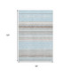 8' X 10' Sky Blue Gray And Ivory Striped Washable Area Rug With UV Protection
