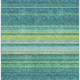 9' X 12' Teal Lime Green And Sky Blue Striped Washable Area Rug With UV Protection