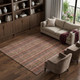 10' X 14' Blush Purple And Orange Striped Washable Area Rug With UV Protection