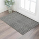 3' X 5' Gray And Silver Striped Washable Area Rug With UV Protection