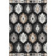 8' X 10' Black Ivory And Gray Southwestern Washable Area Rug With UV Protection