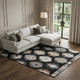10' X 14' Black Ivory And Gray Southwestern Washable Area Rug With UV Protection