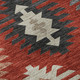 8' Red Ivory And Gray Southwestern Washable Round Rug With UV Protection