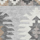 5' X 8' Silver Gray And Taupe Southwestern Washable Area Rug With UV Protection