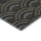 9' X 12' Black Gray And Gold Geometric Washable Area Rug With UV Protection
