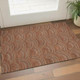 3' X 5' Rust Gold And Ivory Geometric Washable Area Rug With UV Protection