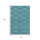 10' X 14' Teal Ivory And Fern Green Geometric Washable Area Rug With UV Protection