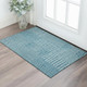 3' X 5' Teal And Ivory Geometric Washable Area Rug With UV Protection