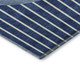 9' X 12' Navy Blue And Ivory Striped Washable Area Rug With UV Protection